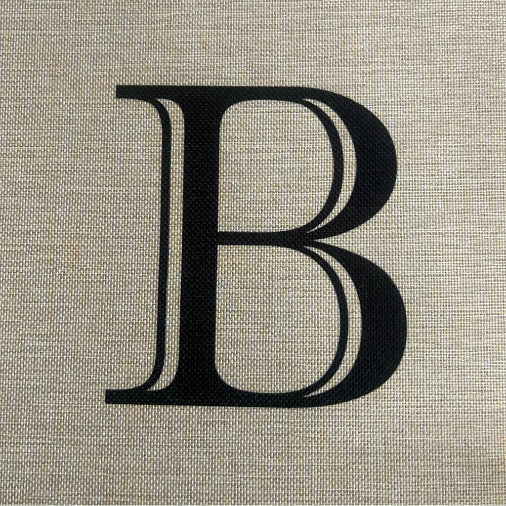 Kirklands Beige Monogram Tray with Black 'B'